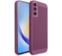Moozy VentiGuard Coque Respirante pour Samsung S20 FE / S20 Lite 5G Anti-Surchauffe, Motif Perforé pour Circulation d'Air, Violet
