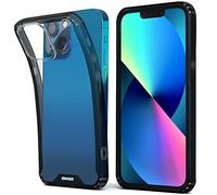 Moozy Xframe Coque Antichoc pour iPhone 13 - Coque Transparente à Bord Noir, Étui Hybride Case Cover Deux Couleurs Transparente avec Un Cadre en TPU Anti-Choc