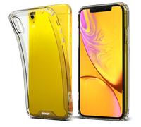 Moozy Xframe Coque antichoc pour iPhone XR - Coque à jante transparente, coque hybride double couleur transparente avec jante en TPU absorbant les chocs