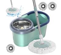 Mop and Bucket Ensemble - Mop Automatique À Économie De Travail, Nettoyage De Microfibre | Ensemble De Seau d'emploi Durable, Conception De Ménage Facile À Utiliser pour La Cuisine