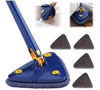 Mop Balai télescopique Triangle rotatif à 360 ° avec fonction automatique de suppression de l'eau, outil de nettoyage avec A359