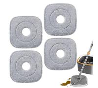 Mop Head - Mop Replacement | 4 Pieces Microfiber Refills | Highly Absorbent Square Scrub Brush for Deep Clean | Wet and Dry Floor Home Kitchen Bathroom | Absorbent Square Scrub Brush Pad Attachment