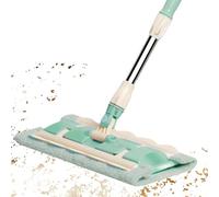 Mop plate, vadrouille de plancher tournant à 360 degrés | Outil de nettoyage rapide avec 7 coussinets outil de poignée télescopique pour l'entretien quotidien appartement de la maison de salle de bain