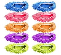Mop Slippers, Microfiber Floor Cleaner Foot Socks Shoe Covers Dust Mop Slippers Duster House Cleaning for Men Women Bathroom, Office, Kitchen, House Polishing, Washable, 5 Pairs[10 PCS]