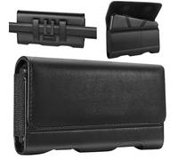 Mopaclle Étui de téléphone portable pour Galaxy S24 S23 S22 S21 S20 S8, A01 A10e M01 Étui en cuir de qualité supérieure pour iPhone 14 Pro 14 13 Pro 12 11 (convient avec coque fine de téléphone) Noir