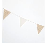 Mopec A141.13 Guirlande Drapeau Tissu 12 x 16 cm Ivoire et Beige Topos 180 cm Taille Unique