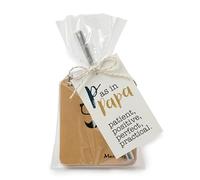 Mopec AA7.1 Pack Cadeau Deux carnets et marqueur Carte P Papa en Anglais 9 x 18 cm.