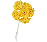 Mopec F473.06 Lot de 12 rosaces en soie jaune, pomme de 6, textile, taille unique