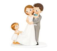 Mopec Figurine gâteau Couples et Fille 8,6 x 18,8 x 21,4 cm Gris