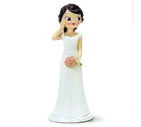 Mopec Figurine gâteau de mariée Main sur la Joue, Blanc, 21 cm