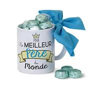 Mopec GB300.3.6 Mug en céramique Le Meilleur Père.en coffret cadeau 6 bonbons, porcelaine