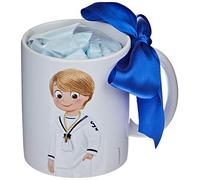 Mopec GD754.1 Mug en céramique avec 7 bonbons en porcelaine pour communion