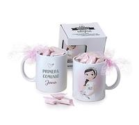 Mopec GD969.2 Tasse de communion en porcelaine avec 7 bonbons dans une boîte cadeau