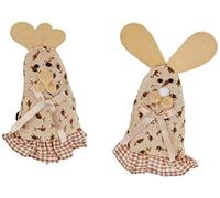 Mopec Housse lapin/poule fleurie 17 cm Pack de 6, crème, taille unique, 6