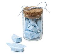 Mopec ID150.03 Lot de 12 bocaux en verre et 5 bonbons bleus 4,5 x 6,5 cm