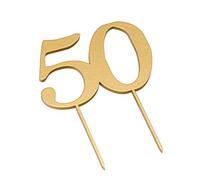 Mopec Lot de 2 décorations pour gâteaux en bois Doré 12 x 17 cm