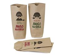 Mopec-Lot de 24 sacs kraft Pit & Pita « Soy Tu Amigo Invisible » Marron 12 x 22,5 x 5 cm, NE5200.1