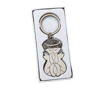 Mopec M765 Porte-clés en métal Motif Ange Assis avec boîte Cadeau Blanc Multicolore