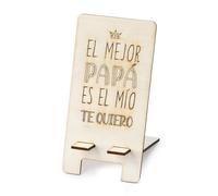 Mopec W35.1 Support en Bois pour téléphone Portable El Mejor Papa 7 x 14 cm, Marron, Normal