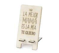 Mopec W36.1 Support en Bois pour téléphone Portable La Mejor Mamá 7 x 14 cm, Marron, Normal