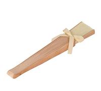 Mopec WA193.23 Éventail en Bois Naturel et Tissu, décoré, 23 cm, Blanc Ivoire
