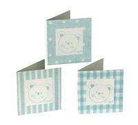 Mopec x49.03 - Carte LIBRITO d'un Ours en Couleur Bleu, Assortis dans 3 gaufree différentes, Pack de 102 pièces