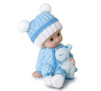 Mopec Y285.3 Figurine gâteau bébé pour baptême, bleu, 10 cm