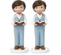 Mopec Y96 Figurine pour gâteau Communion Enfant Gilet et Bible 13 cm, Multicolore, Normal (Lot de 2)