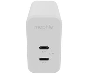 mophie 409909304 chargeur d'appareils mobiles Ordinateur portable, Smartphone, Tablette Blanc Secteur Charge rapide Intérieure