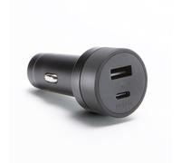 mophie Chargeur de voiture Dual USB-C + USB-A 42 W, compatibilité AUX universelle, indicateur LED, charge rapide, multi-appareils