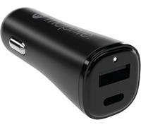 Mophie Essentials In Chargeur De Voiture Double Usb-A Et Usb-C 12 W, Charge Rapide, Adapté Aux Voyages, Noir
