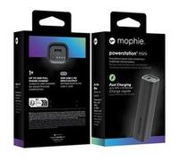 mophie powerstation mini - Banque d'alimentation - 5000 mAh - 20 Watt - PD (24 pin USB-C) - sur le câble : USB-C - noir