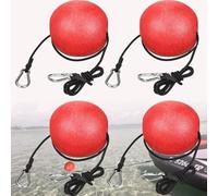 MOPHOEXII Lot de 2 ou 4 bouées d'ancrage pour piscine, bouée d'ancrage haute visibilité avec cordon élastique de 129,5 cm et clip pour piscines, cordes de ski nautique, lignes d'ancrage, rouge