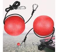MOPHOEXII Lot de 2 ou 4 bouées d'ancrage pour piscine, bouée d'ancrage haute visibilité avec cordon élastique de 129,5 cm et clip pour piscines, cordes de ski nautique, lignes d'ancrage, rouge