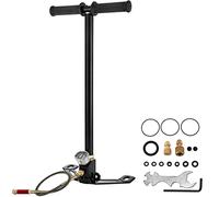 Mophorn Pompe à Main PCP, 3 Étages, 30 MPa, 4500 PSI, Haute Pression, avec Filtre Huile Humidité, Manomètre, en Acier Inoxydable, pour Pistolets à Air Comprimé, Bouteilles de Plongée, Paintball, Pneus
