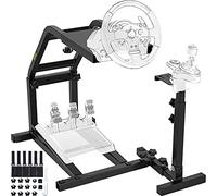 Mophorn Support de Volant de Course Réglable pour Logitech G27 G25 G29 en Acier Inoxydable Cadre de Volant Jeu de Course Mad CATZ Fanatec, Volant et Pédale Non Inclus Noir