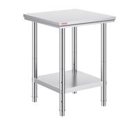 Mophorn Table de Travail Cuisine Inox 60x60x80 cm, Plan de Travail Cuisine en 2 Etages, Table de Travail en Acier Inoxydable pour Préparation des Aliments aux Restaurant/Cliniques