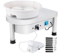 Mophorn Tour de Poterie Électrique 280W Kit Machine à Roue de Potier Céramique 25cm 0-300 tr/min Commande au Pieds Outil Mise en Forme pour Professionnel Particulier Moulage Argile Bricolage École