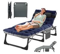 MOPHOTO Chaise Longue Pliante à 5 Positions, Portable, pour extérieur, Parfaite pour Piscine, Plage, Patio, Bains de Soleil