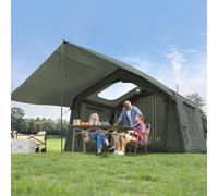 MOPHOTO Tente gonflable de camping avec auvent 4-6P imperméable Oxford avec pompe incluse Vert armée