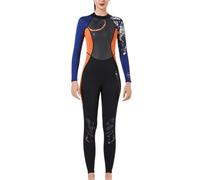 mophrati 1.5MM Combinaisons Style Chinois Combinaison de Plongée Une pièce avec Combinaison à Fermeture Éclair au Combinaison de Surf pour la Plongée en Apnée Surf Natation, Orange Femme, L