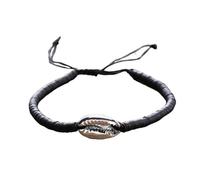 mophrati 1 ensemble de Bracelets tressés fabriqués à la main Bracelet en coquillage accessoire de mode saint valentin ensembles de bijoux faits à la main pour la robe quotidienne, Noir argent
