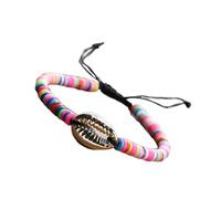 mophrati 1 ensemble de Bracelets tressés fabriqués à la main Bracelet en coquillage accessoire de mode saint valentin ensembles de bijoux faits à la main pour la robe quotidienne, Or coloré