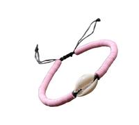 mophrati 1 ensemble de Bracelets tressés fabriqués à la main Bracelet en coquillage accessoire de mode saint valentin ensembles de bijoux faits à la main pour la robe quotidienne, Rose