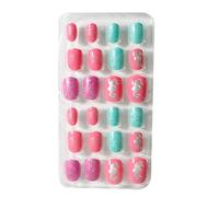 mophrati 1 ensemble enfants ongles longueur moyenne fichiers Style carré bâton mat couleur unie Art décalcomanies outil de beauté artificielle , Douze