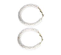 mophrati 1 paire de boucles d'oreilles perlées délicate ronde multicolore pendentif universel accessoire de mode fournitures fête saint valentin, Blanc/6CM