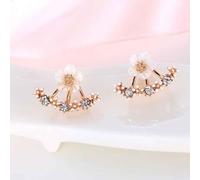 mophrati 1 paire femmes oreille goujon placage fête mariage fleur filles boucles d'oreilles délicat Unique dames bijoux habiller cadeau, Or rose