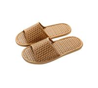 mophrati 1 Paire hôtel intérieur extérieur Bambou Maison Pantoufle Style décontracté été Bout Ouvert Sandale Plat Chaussures Chaussures Cadeau, Taille 35-36