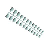 mophrati 24 Pack Solide Petite Tête Ronde Cercueil Faux Ongles Portable DIY Exquis Roman Personnalité Acrylique Nail pour Les Amateurs De Manucure , Type3