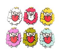 mophrati 25 pièces boutons en bois mouton couleurs mélangées impression Scrapbooking décorations attaches embellissements bouton pour bricolage